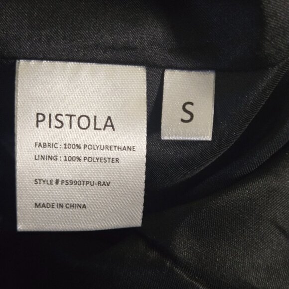 Pistola Evereve Isabel Moto Jacket Black Faux Leather Vegan Size S - Picture 10 of 11